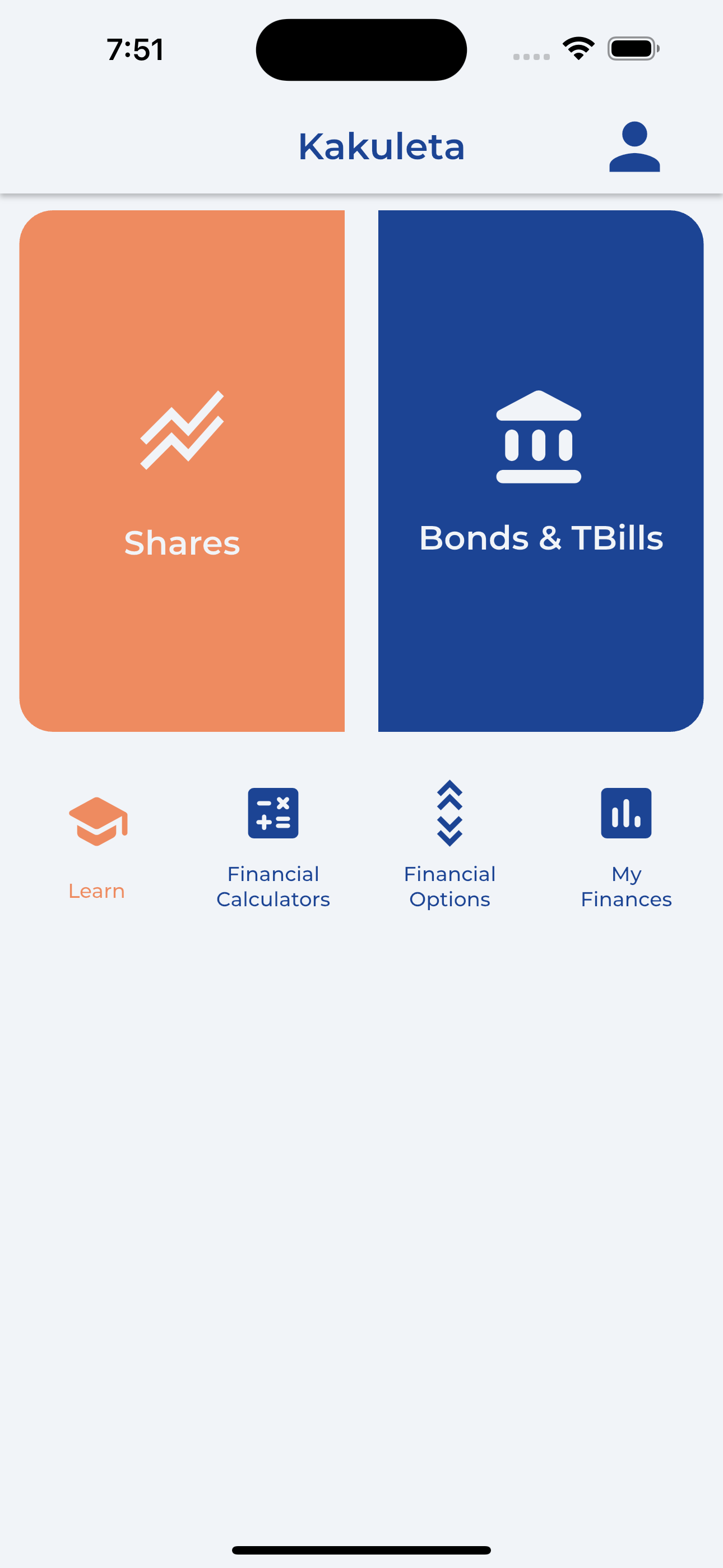 Kakuleta App Home Screen
